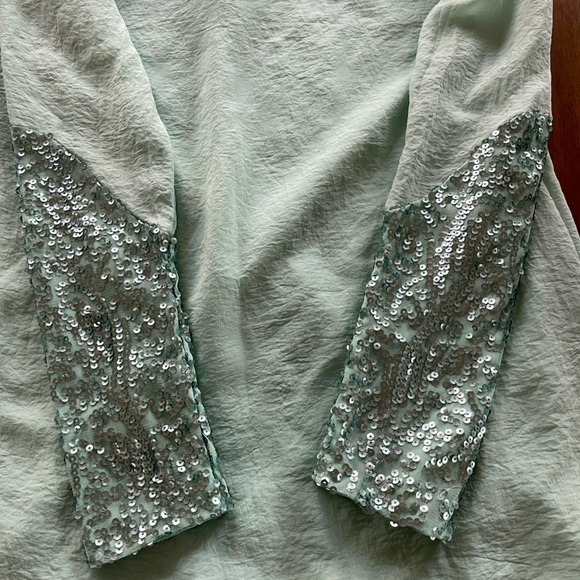 Dress the population mint sequin long sleeve dress - Picture 5 of 11